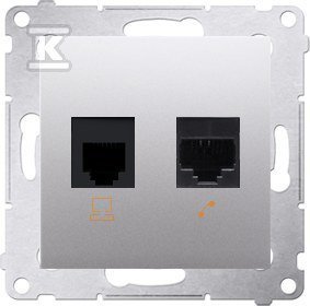 GN.KOMP.RJ45+TELEF.RJ12 SREB.MAT SIMON54 (SZT)