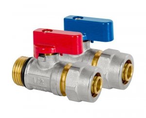 ZAWÓR KULOWY PEX MINI Z DŁAWICĄ 1/2*16 ZIMNA WODA (1 SZT)