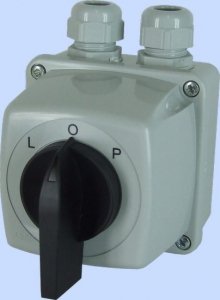 ŁĄCZNIK KRZYWKOWY L-0-P 3P IP44 ŁUK E25-43 W OBUDOWIE (1 SZT)
