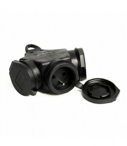 ROZGAŁĘŻNIK POTRÓJNY GUMOWY 3*2P+Z Z/UZ IP44 (1 SZT)