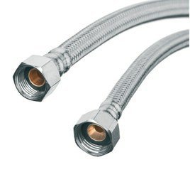 WĘŻYK W OPLOCIE ZE STALI NIERDZ GWINT WEW./WEW. 80CM 1/2*3/8 (1 SZT)