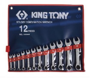 KOMPLET KLUCZY PŁASKO-OCZKOWYCH KRÓTKICH 12 SZTUK 8-19MM, (1 KPL)