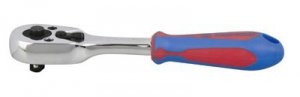 GRZECHOTKA1/4''Z PRZYCISKIEM 140MM, 45 ZĘBÓW UCHWYT GUMOWY (1 SZT)