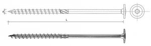 WKRĘT DO DREWNA Z KOŁNIERZEM NA TORX OCYNKOWANY 10*120MM T40 (50 SZT)
