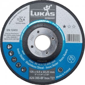 TARCZA WYPUKŁA T27 125*6.0*22 A24/30S-BF INOX PREMIUMFLEX (1 SZT)
