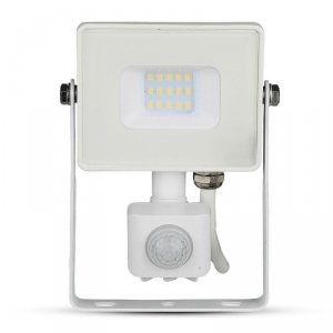 Projektor LED V-TAC 10W SAMSUNG CHIP Czujnik Ruchu Funkcja Cut-OFF Biały VT-10-S-W 3000K 800lm 5 Lat Gwarancji