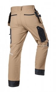 Spodnie robocze Mix&Match, 4 way stretch, z kaburami, Cordura, beżowo-czarne, rozmiar S