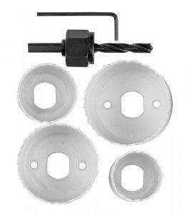 Otwornice z adapterem, 32-54 mm, zestaw 6 szt.