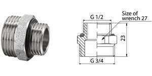 PRZYŁĄCZKA DO VKO G1/2&quot;XG3/4&quot;NIKLOWANA (SZT)