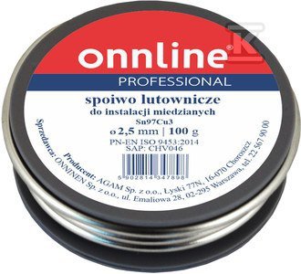 LUT MIĘKKI SN97CU3 2,5MM 100G ONNLINE (SZT)