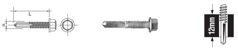 WKRĘT SAMOWIERTNY Z ŁBEM SZEŚCIOKĄTNYM 5.5*75MM 12MM (2 STO)