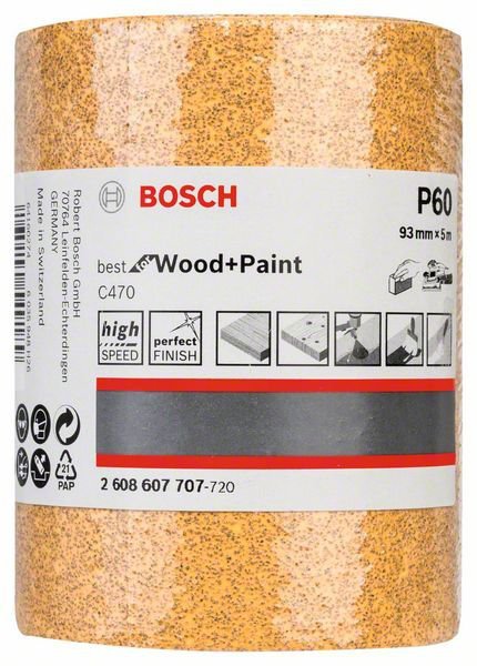 ROLKA SZLIFIERSKA BEST F/WOOD 93MM*5M P60 (1 SZT)