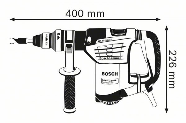 MŁOT UDAROWY OBROTOWY SDS+ GBH 4-32 DFR 900W SET+UCHWYT (1 SZT)