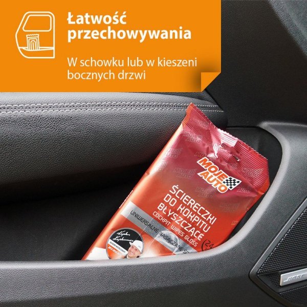 ŚCIERECZKI DO KOKPITU BŁYSZCZĄCE CYTRYNA 24SZT. (1 SZT)