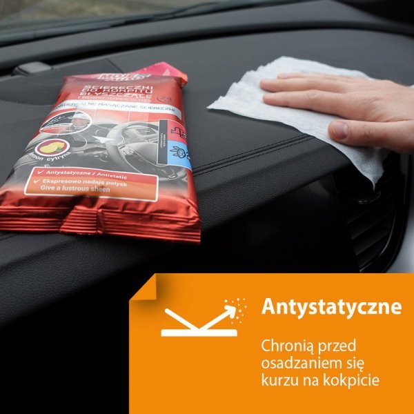 ŚCIERECZKI DO KOKPITU BŁYSZCZĄCE CYTRYNA 24SZT. (1 SZT)