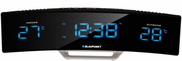 RADIOBUDZIK FM PLL Z ZEWN I WEWN. TERMOMETREM, CR12BK (1 SZT)