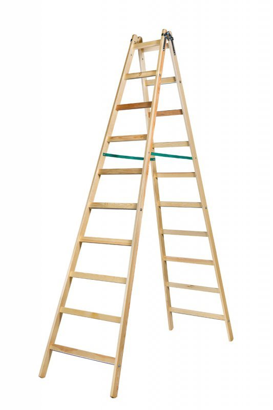 DRABINA DREWNIANA BRAKET PREMIUM 2X10 SZCZEBLI 299CM (1 SZT)