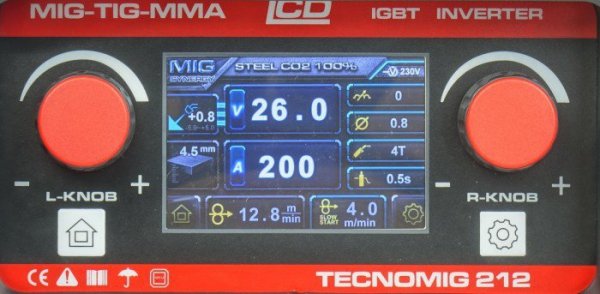 PÓŁAUTOMAT SPAWALNICZY TECNOMIG 212 LCD SYNERGIC VRD ALU (1 SZT)