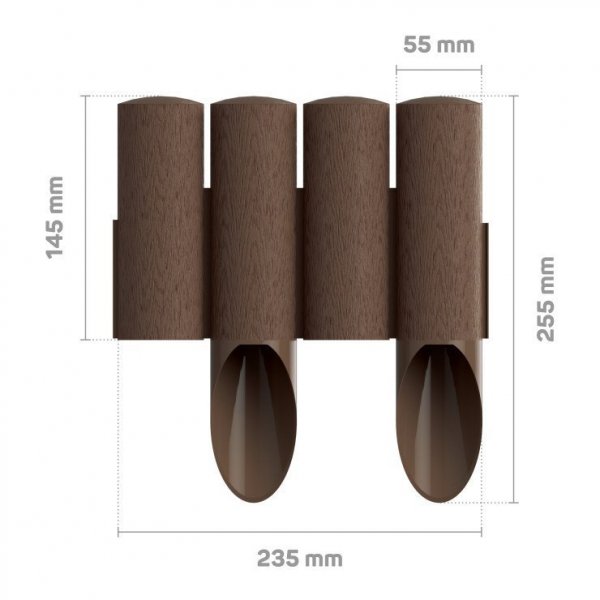 PALISADA OGRODOWA  STANDARD14,5CM*2,3MB BRĄZOWA (1 SZT)