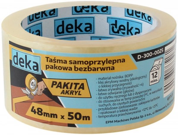 TAŚMA PAKOWA BEZBARWNA 48MM*50M (1 SZT)