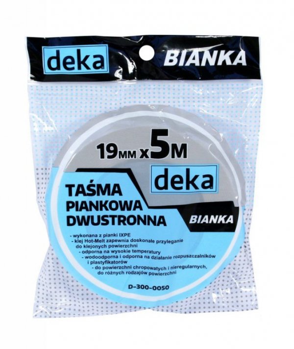 TAŚMA DWUSTRONNA PIANKOWA BIANKA 19MM*5M (1 SZT)
