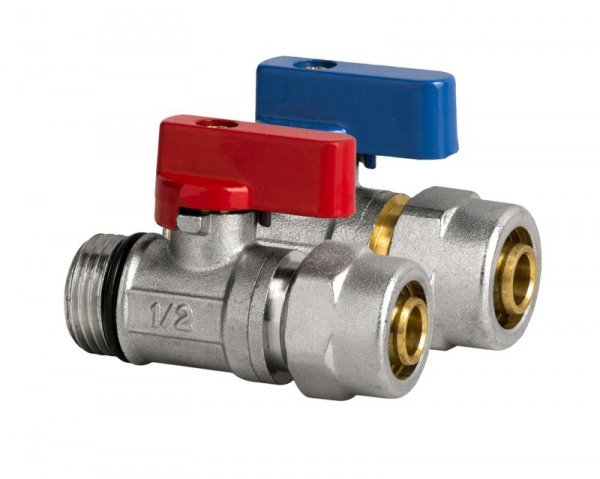 ZAWÓR KULOWY PEX MINI Z DŁAWICĄ 1/2*16 CIEPŁA WODA (1 SZT)