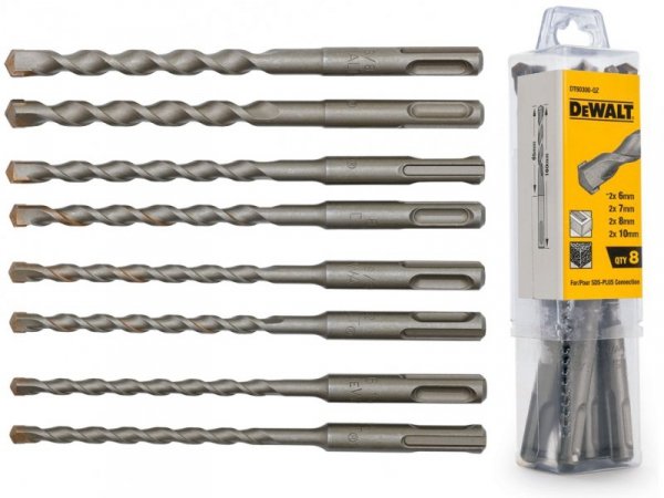 ZESTAW WIERTEŁ SDS+  8-ELEMENTOWY: 2* 6,7,8,10*160MM (1 OP)