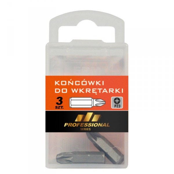 GROT, BIT, KOŃCÓWKA DO WKRĘTARKI 25MM 3SZT. PZ3 (1 KPL)