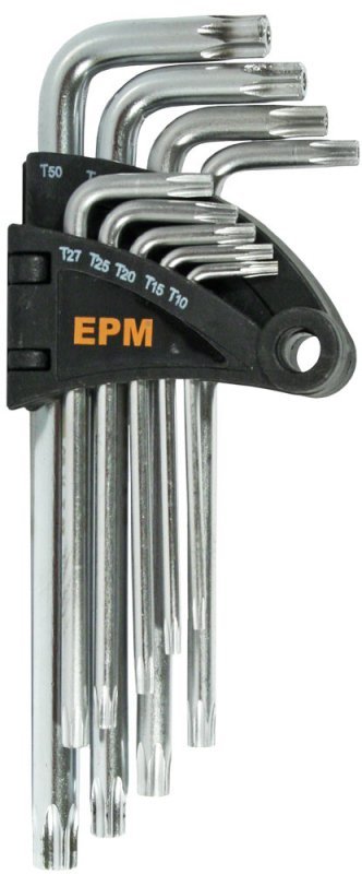 KOMPLET KLUCZY TORX TYP L T10-T50 9SZT. ŚREDNIE (1 KPL)