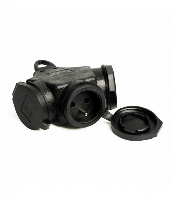 ROZGAŁĘŻNIK POTRÓJNY GUMOWY 3*2P+Z Z/UZ IP44 (1 SZT)