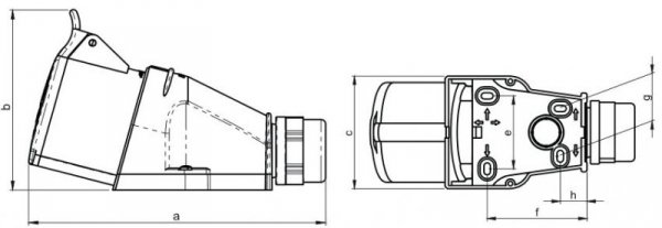 GNIAZDO IZOLACYJNE STAŁE 32A 400V CZERWONE 3P+Z IP44 (1 SZT)