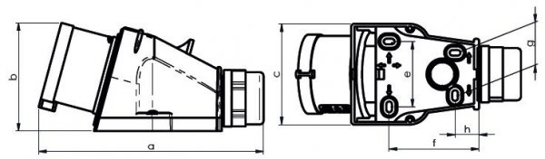 WTYKA IZOLACYJNA STAŁA 32A 400V 3P+Z IP44 (1 SZT)