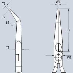 SZCZYPCE TNĄCE PÓŁOKRĄGŁE WYGIĘTE IZOLOWANE 160MM (1 SZT)