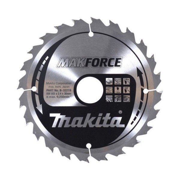 PIŁA SPIEKOWA DO DREWNA MAKFORCE 165*30MM 24Z (1 SZT)