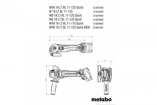 SZLIFIERKA KĄTOWA AKUMULATOROWA 125 WB 18 LT BL 11-125 QUICK (1 SZT)