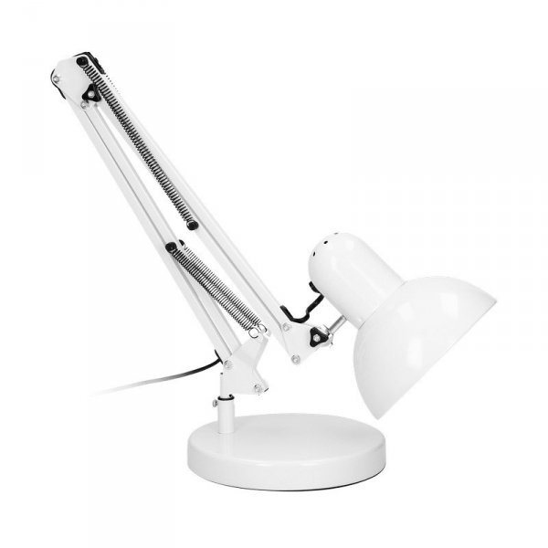LAMPA BIURKOWA DEON 60W E27 WYSOKA, STAL, BIAŁA (1 SZT)
