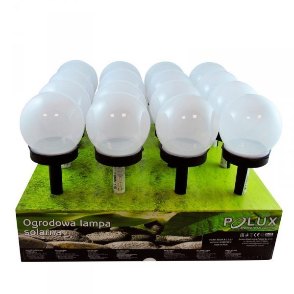 LAMPA SOLARNA 6500K LED KULA BIAŁA PLASTIK CZARNY (1 SZT)