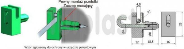 PRZELOTKA DRUTU MOCOWANA NA BOLEC PD/B ZIELONA (1 SZT)