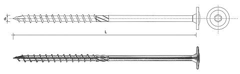 WKRĘT DO DREWNA Z KOŁNIERZEM NA TORX OCYNKOWANY 10*120MM T40 (50 SZT)