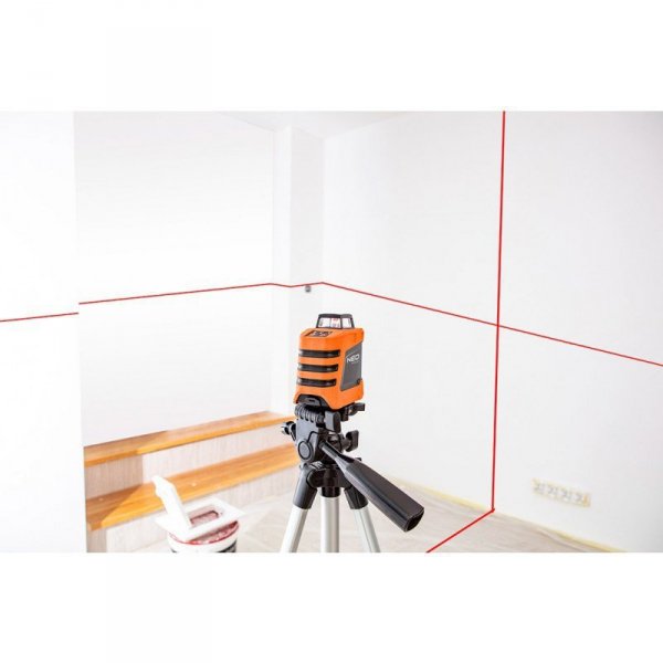 LASER PŁASZCZYZNOWY 15M 360 W POZIOMIE STATYW 1.5M CZERWONY (1 SZT)