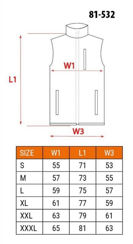 BEZRĘKAWNIK ROBOCZY SOFTSHELL ROZMIAR M (1 SZT)