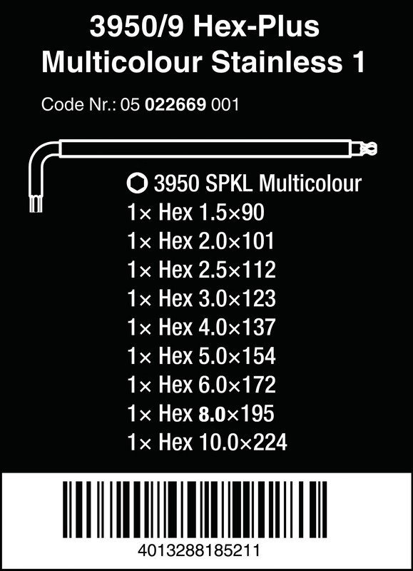 ZESTAW KLUCZY IMBUSOWYCH TRZPIENIOWYCH HEX PLUS 9SZT (1 KPL)