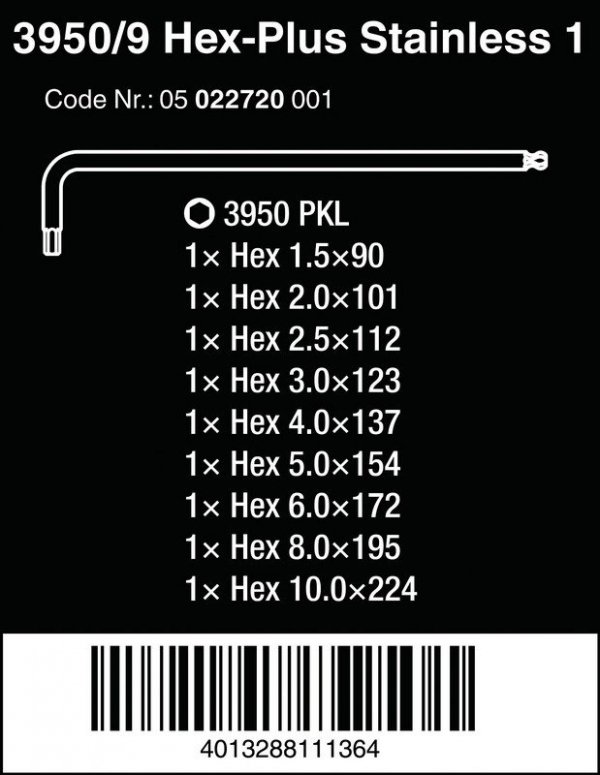 ZESTAW KLUCZY IMBUSOWYCH TRZPIENIOWYCH Z KULKĄ HEX PLUS (1 KPL)