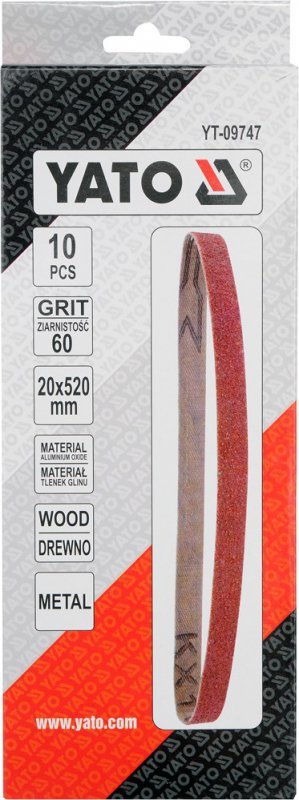TAŚMA ŚCIERNA BEZKOŃCOWA 10SZT P60 20*520MM (1 KPL)