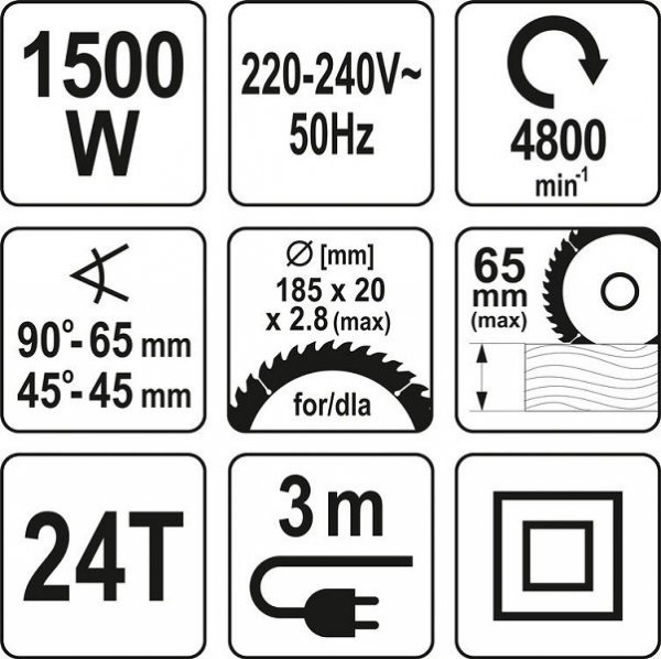 PILARKA 1500W 185MM (1 SZT)