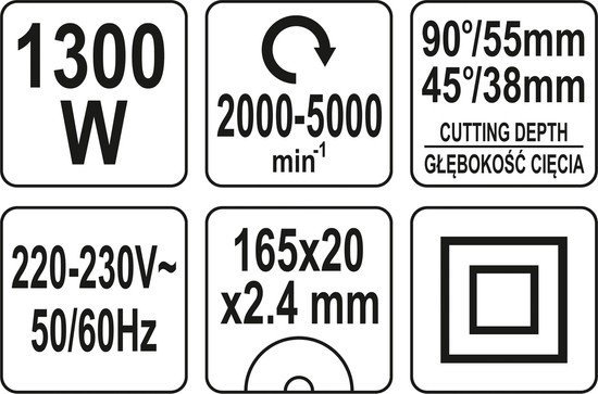 ZAGŁĘBIARKA 1300W 165MM (1 SZT)