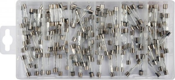ZESTAW BEZPIECZNIKÓW SZKLANYCH 6X30MM 120 SZTUK MIX (1 KPL)