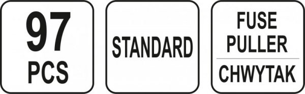 ZESTAW 97 BEZPIECZNIKÓW PŁYTKOWYCH STANDOWYCH (1 KPL)