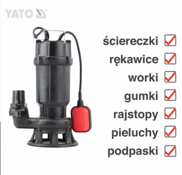 POMPA DO ŚCIEKÓW 750W Z ROZDRABNIACZEM (1 SZT)