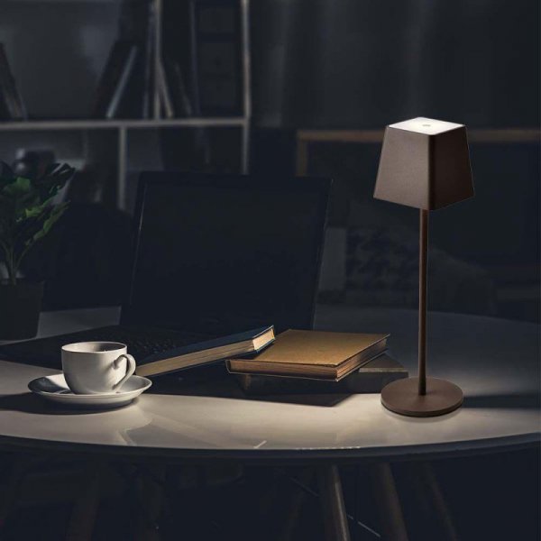 Lampka Biurkowa Nocna V-TAC 2W LED Ładowanie Ściemnianie IP54 Brąz Corten VT-7563 3000K 200lm